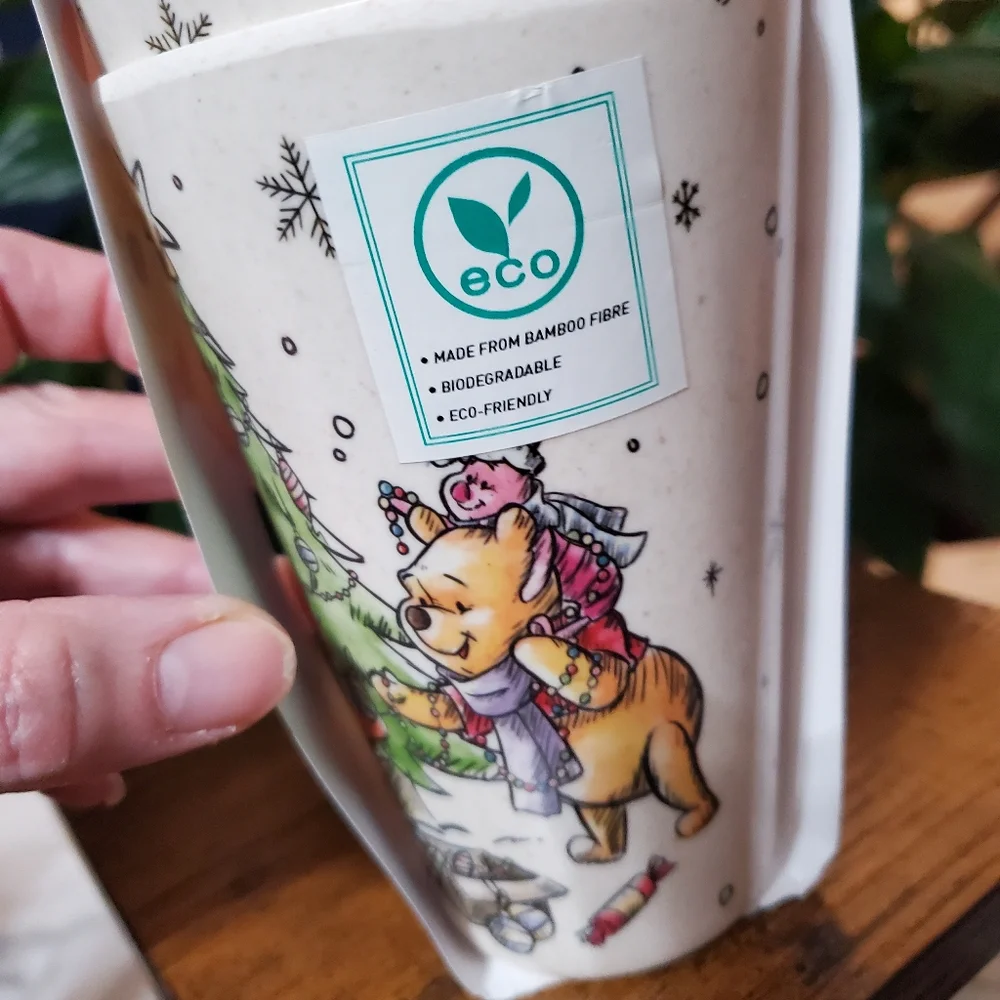 Disney Winnie the Pooh Christmas Bamboo Cups 4 pack